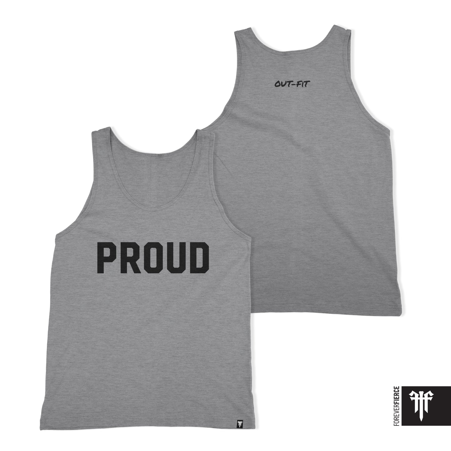 Signature Proud Tank Top - Black on Grey
