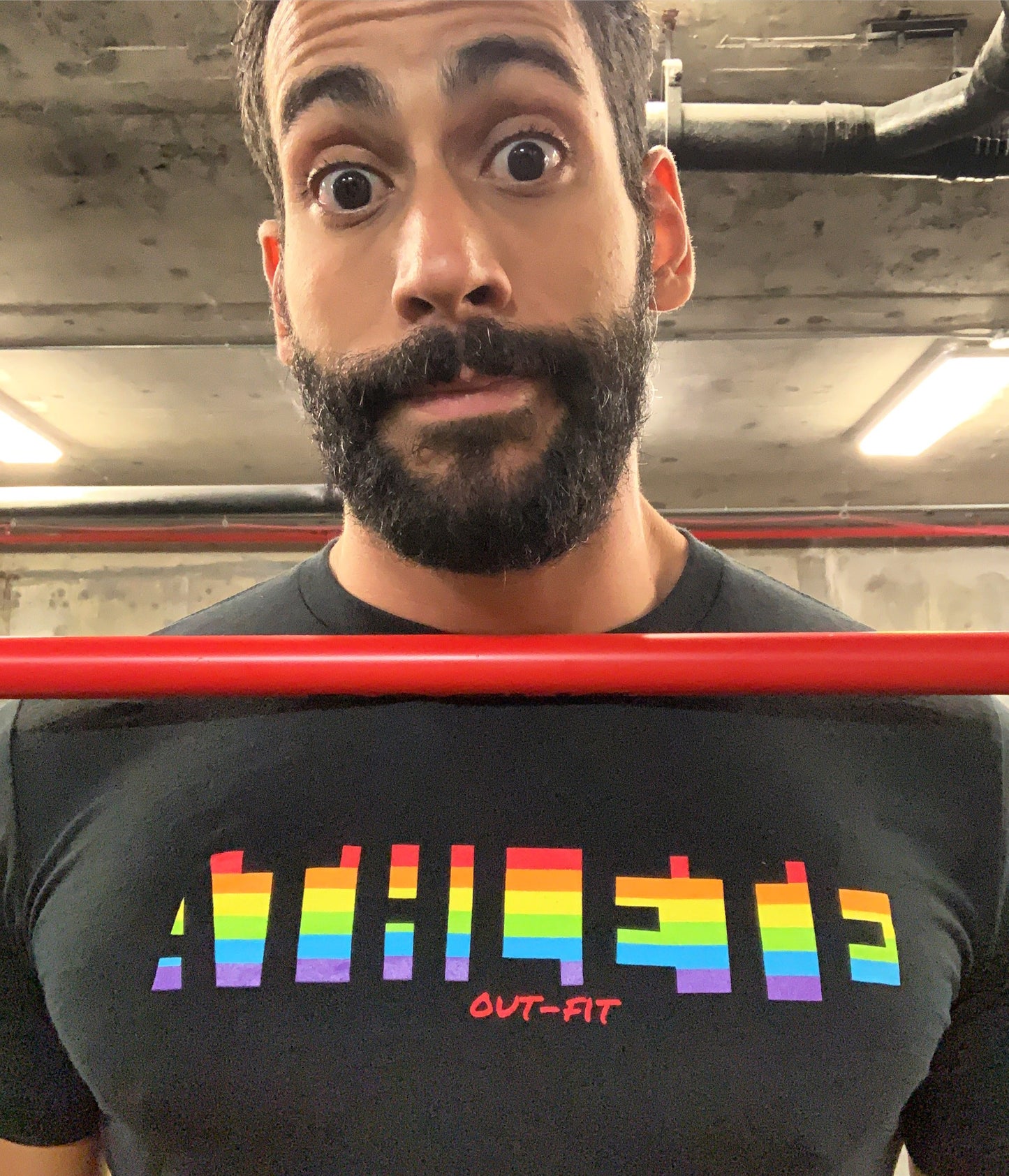 Rainbow Athlete T - Black