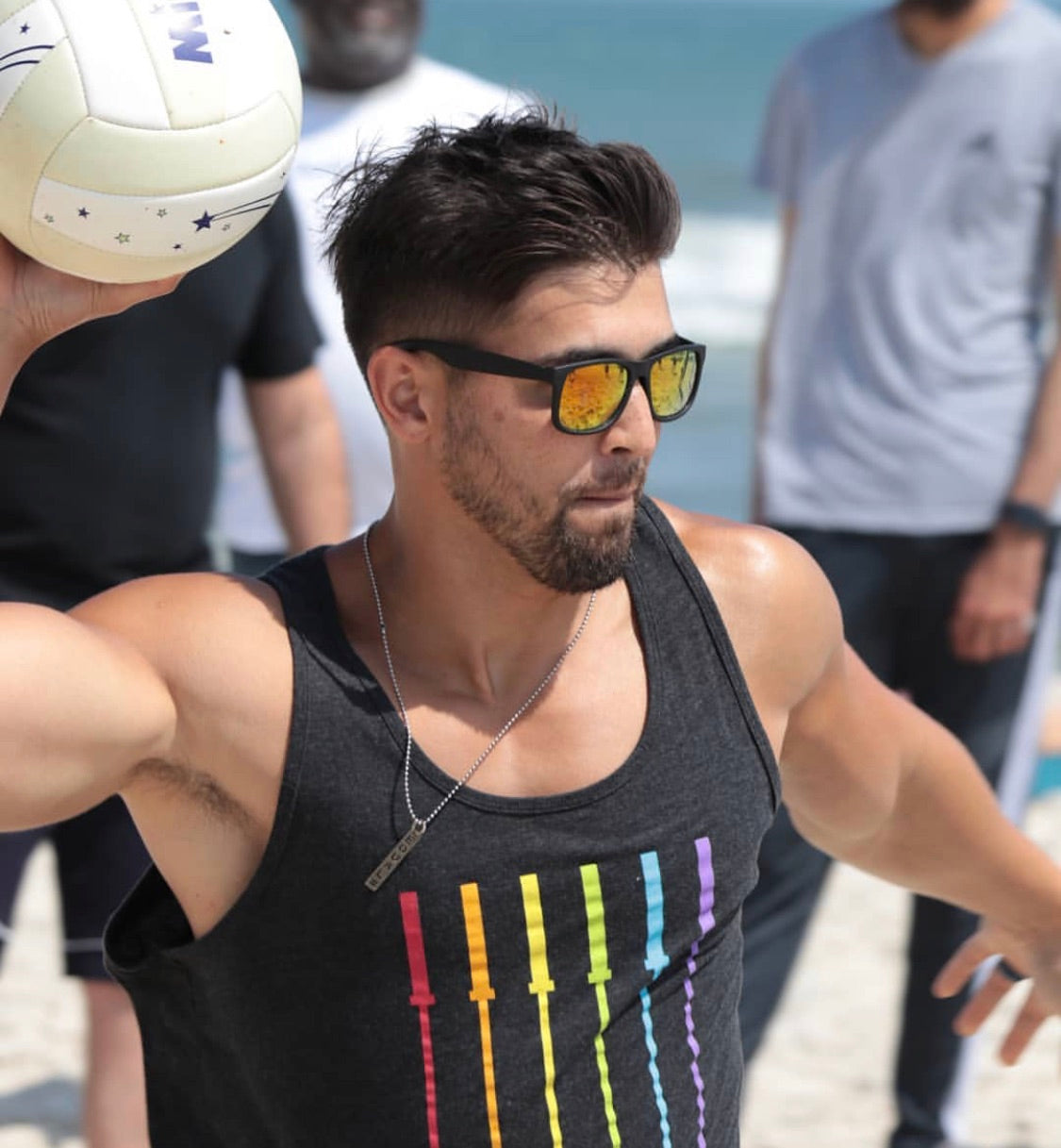 OUT-FIT Barbell Flag Tank - Charcoal