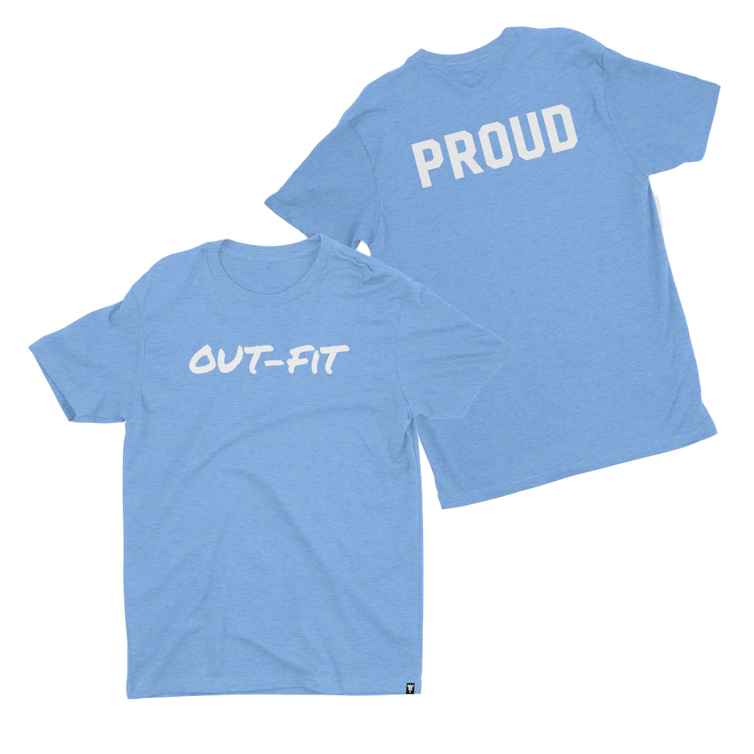 OUT-FIT Script T - White on Blue