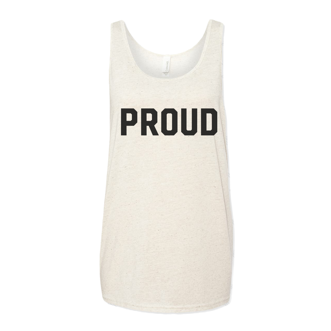 Signature Proud Tank Top - Black on Oatmeal