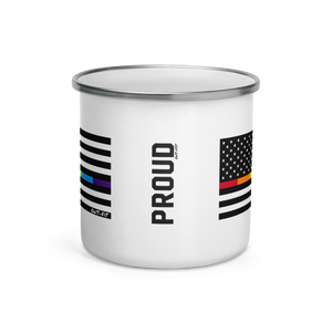 Rainbow American Flag Enamel Mug