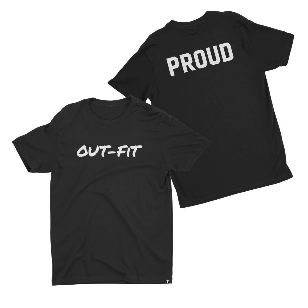 OUT-FIT Script T - White on Black (XS + Small Only)