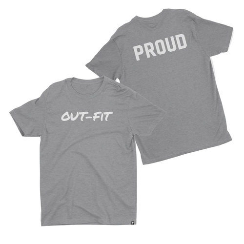 OUT-FIT Script T - White on Grey