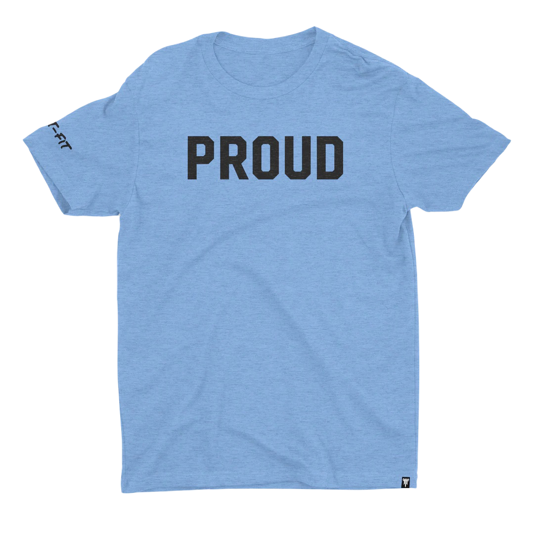 Signature Proud T - Black on Light Blue