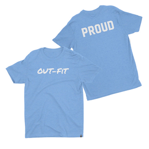 OUT-FIT Script T - White on Blue