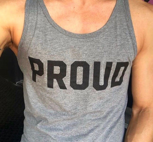 Signature Proud Tank Top - Black on Grey